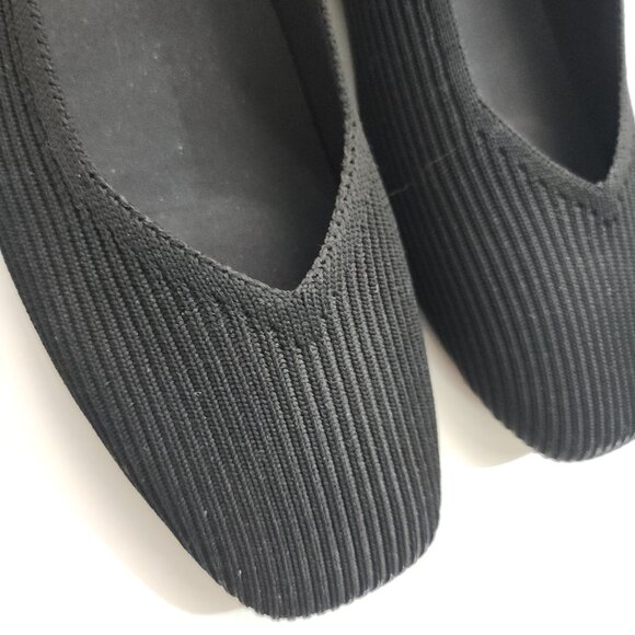 VIVAIA Square-Toe V-Cut Flats Black (Margot 2.0) Women's Size 8 (39) - Picture 6 of 12